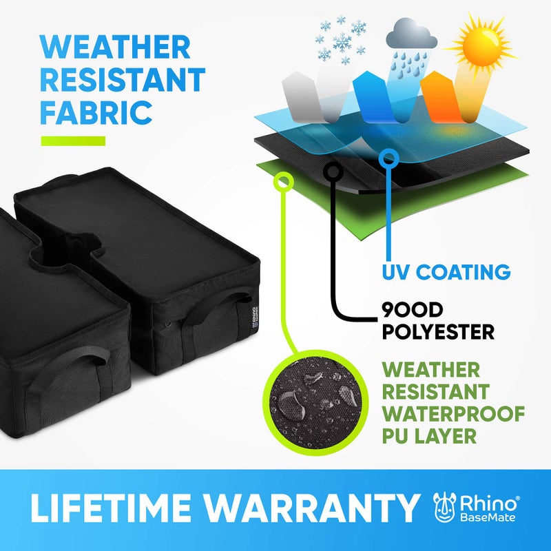 Rhino BaseMate Detachable Square Umbrella Base Weight Fits Offset, Cantilever & Outdoor Patio Umbrellas â€“ Black â€“ Easy Setup - Image 4